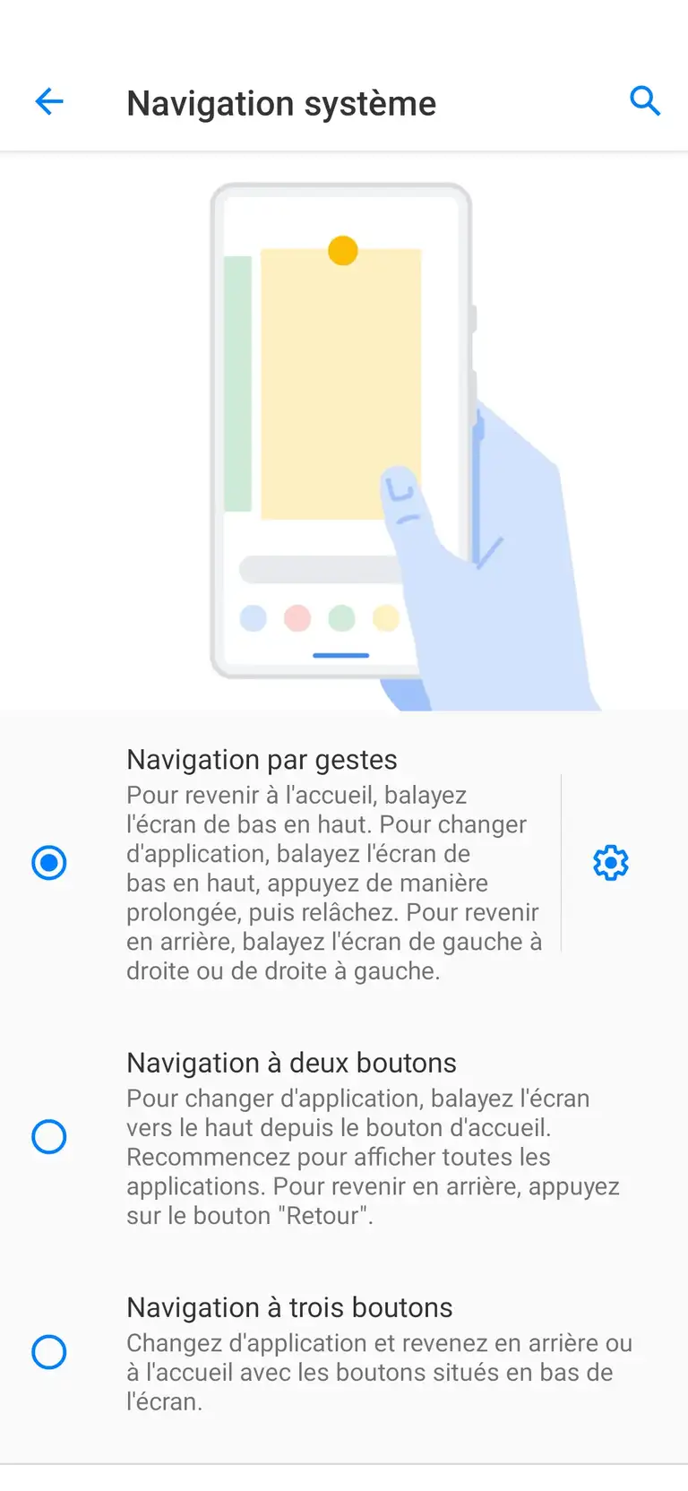 La navigation par geste permet de se rapprocher de l'expérience de l'iPhone