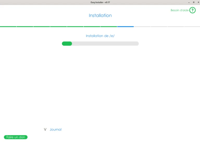 capture d'écran de l'easy installer